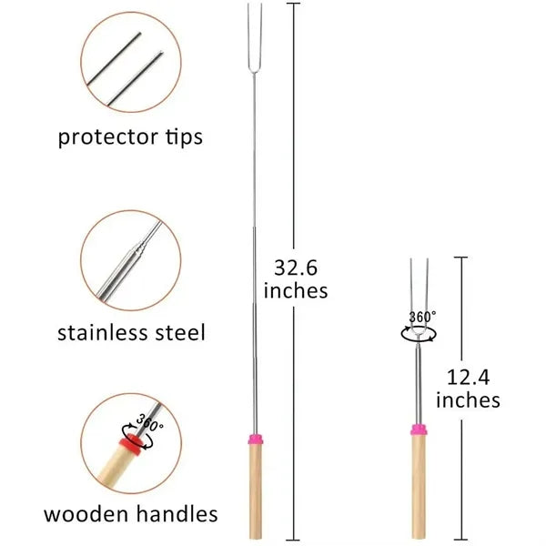 Telescoping Stainless Steel U Shape Grill Stick