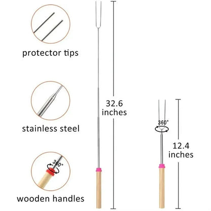 Telescoping Stainless Steel U Shape Grill Stick