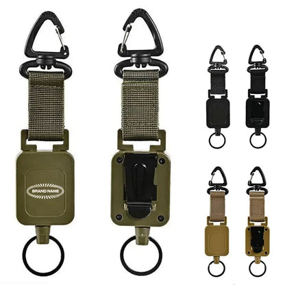 Outdoor Mountaineering Buckle Wire Rope Retractable Keychain
