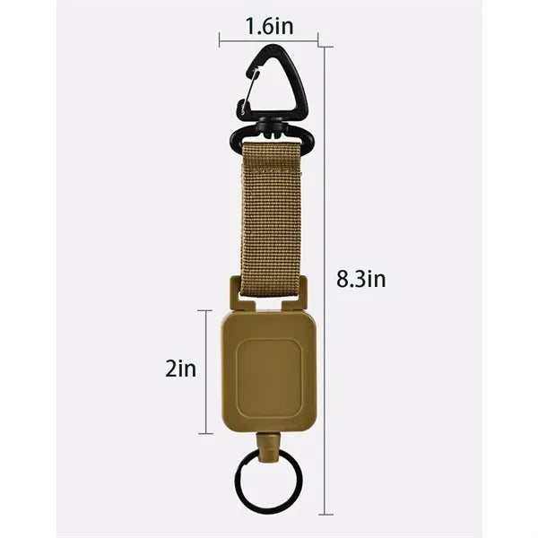 Outdoor Mountaineering Buckle Wire Rope Retractable Keychain