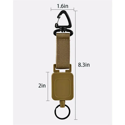 Outdoor Mountaineering Buckle Wire Rope Retractable Keychain