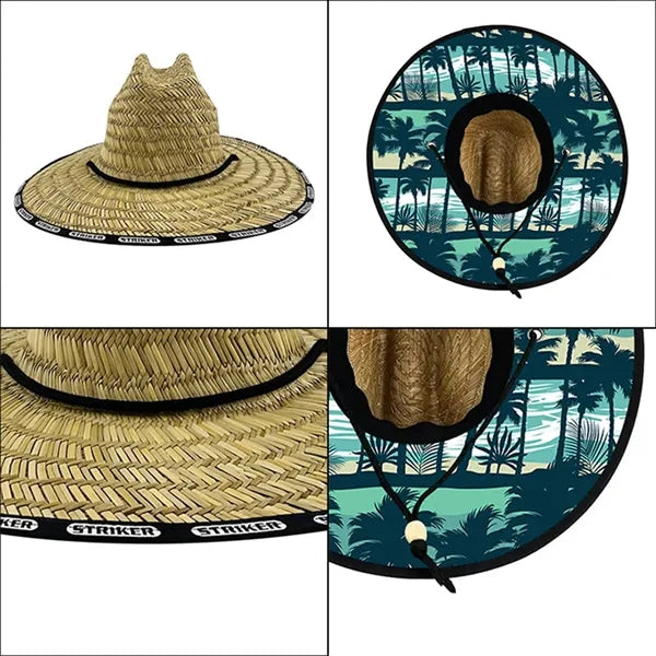 Lifeguard Straw Hat Wide Brim Beach Sun Protection