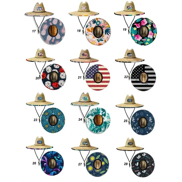 Lifeguard Straw Hat Wide Brim Beach Sun Protection