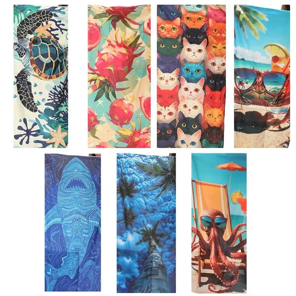 2-In-1 Foldable Beach Towel Integrated Bag For Storage