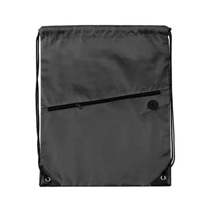 Drawstring Backpack w/ Zipper Pocket & Earbuds Slot
