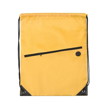 Drawstring Backpack w/ Zipper Pocket & Earbuds Slot