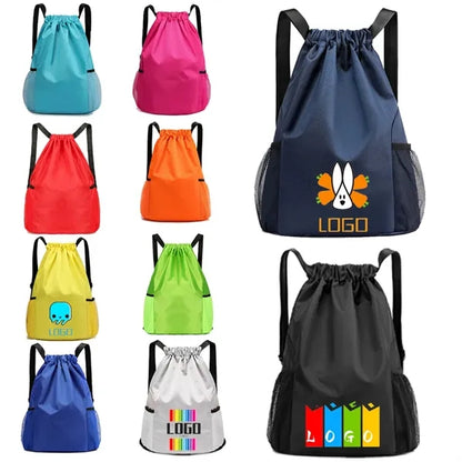 Drawstring Backpack With Mesh Pockets