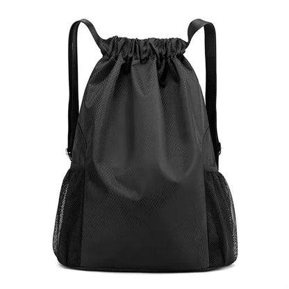 Drawstring Backpack With Mesh Pockets