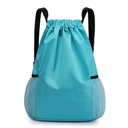 Drawstring Backpack With Mesh Pockets