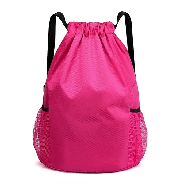 Drawstring Backpack With Mesh Pockets