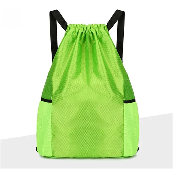 Drawstring Backpack With Mesh Pockets