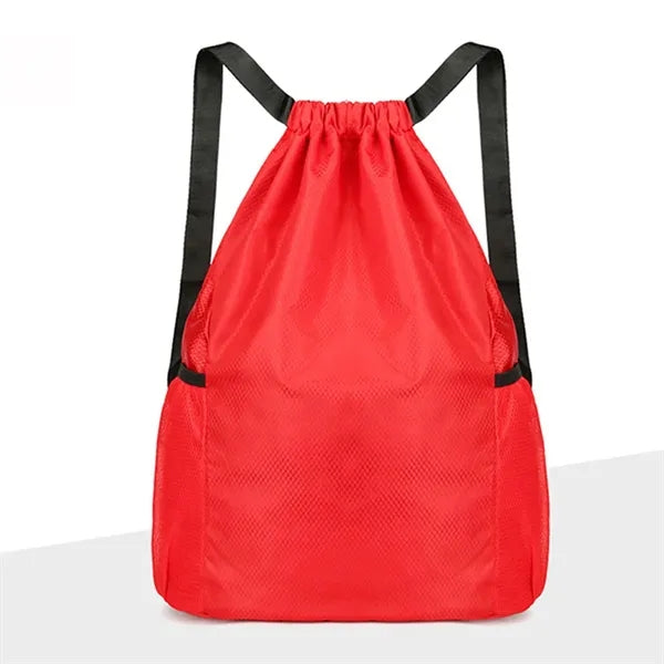 Drawstring Backpack With Mesh Pockets