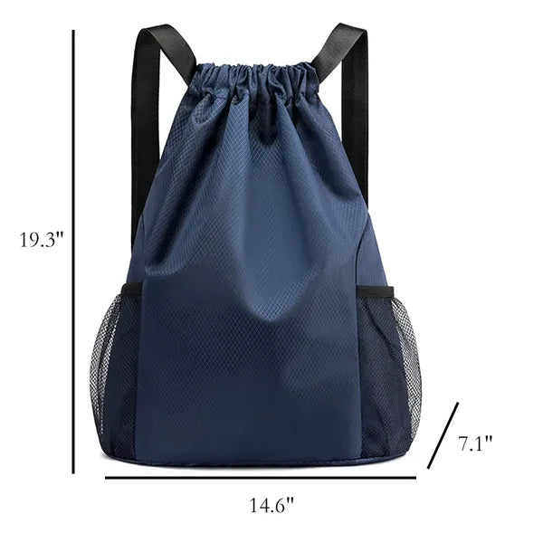 Drawstring Backpack With Mesh Pockets