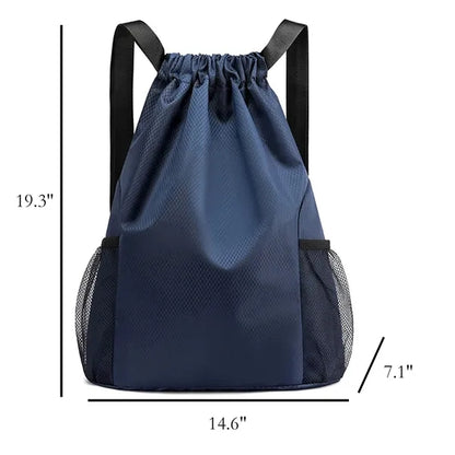 Drawstring Backpack With Mesh Pockets