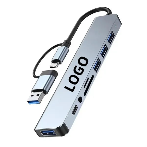 8 in 1 USB C Ultra Slim Data Notebook Hub with HDMI Port