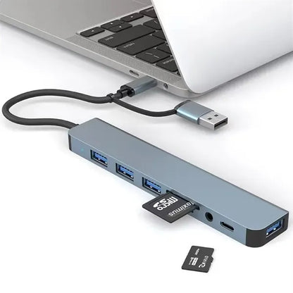 8 in 1 USB C Ultra Slim Data Notebook Hub with HDMI Port