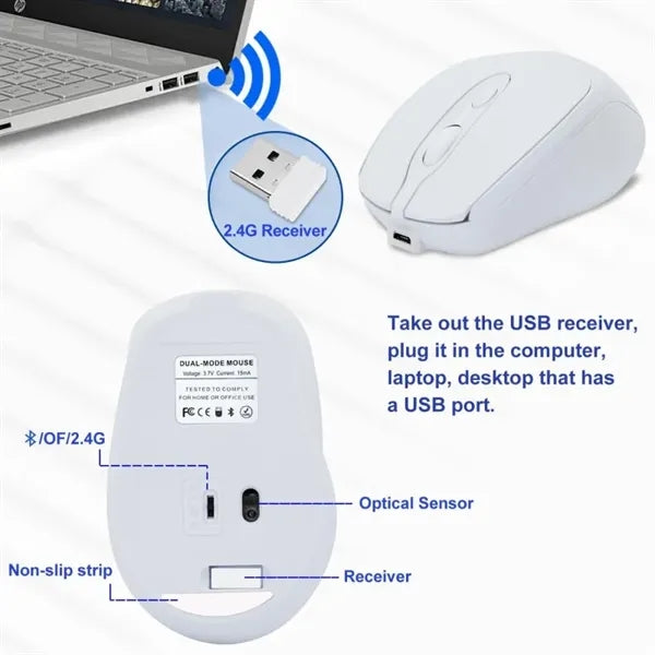 Portable Silent Rechargeable Wireless Mouse for Laptop