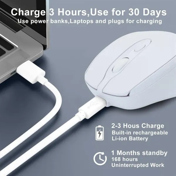Portable Silent Rechargeable Wireless Mouse for Laptop