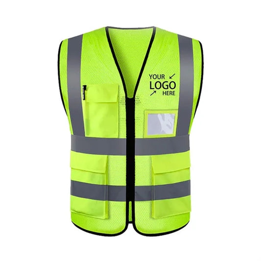 Customizable Reflective Vests With Printed Safety Clothing