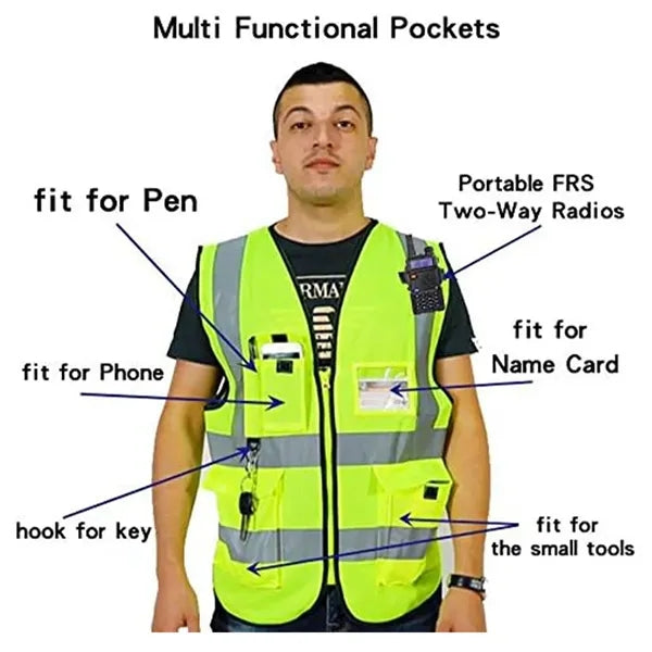 Customizable Reflective Vests With Printed Safety Clothing