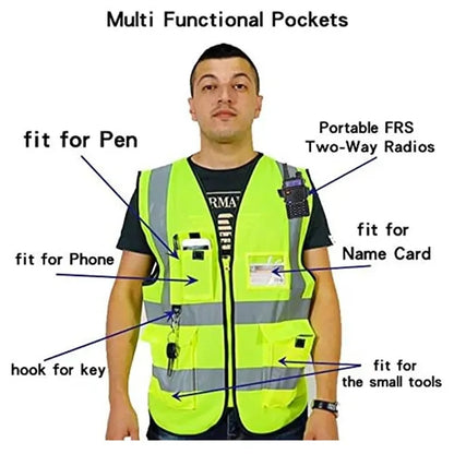 Customizable Reflective Vests With Printed Safety Clothing