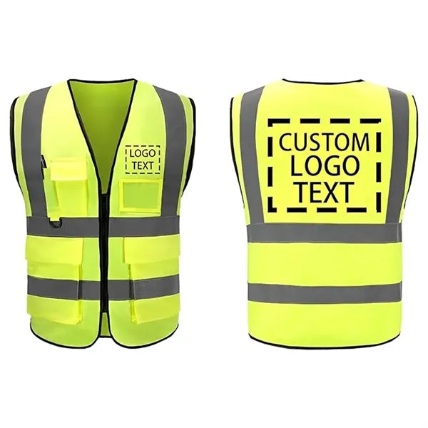 Customizable Reflective Vests With Printed Safety Clothing
