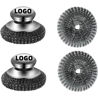Stainless Steel Scrubber with Replacement Wire Pad with Hand