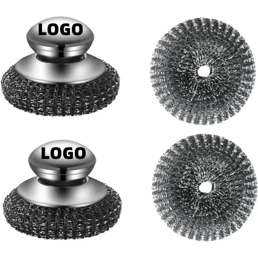 Stainless Steel Scrubber with Replacement Wire Pad with Hand