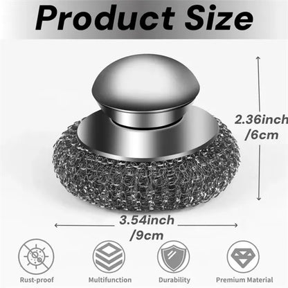 Stainless Steel Scrubber with Replacement Wire Pad with Hand