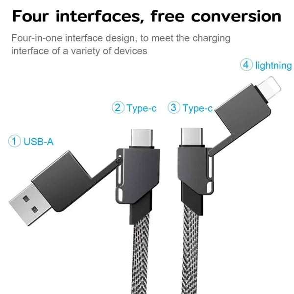 4 in 1 Multi Charging Cable Keychain