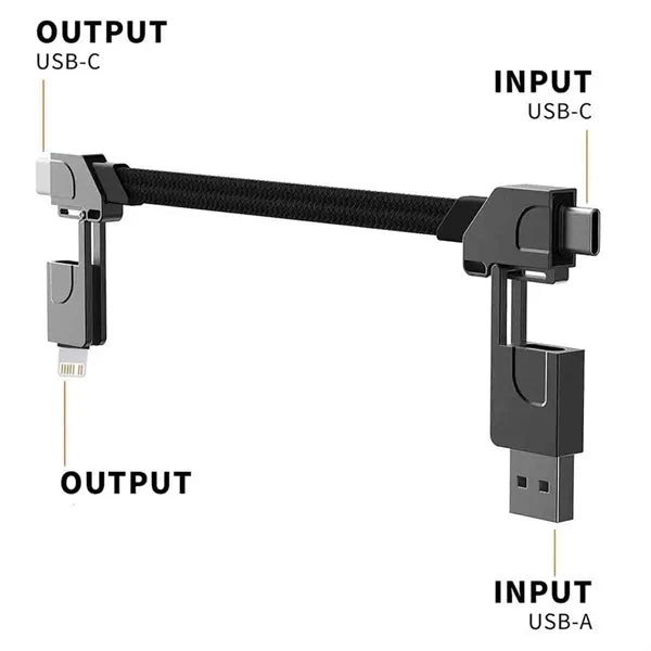 4 in 1 Multi Charging Cable Keychain