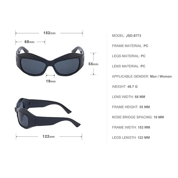 Customizable Punk Style Y2K Sunglasses