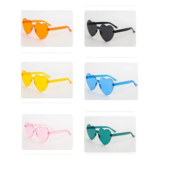 Customizable Heart Shape Eyewear Colored Sunglasses