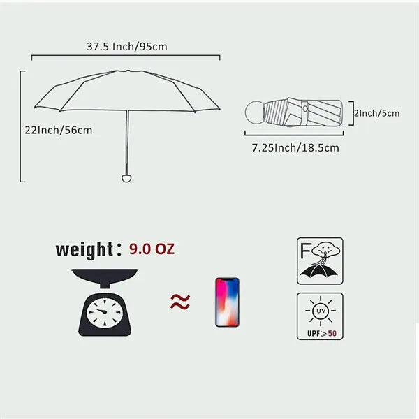 Travel Mini Umbrella Protection Sun-Lightweight