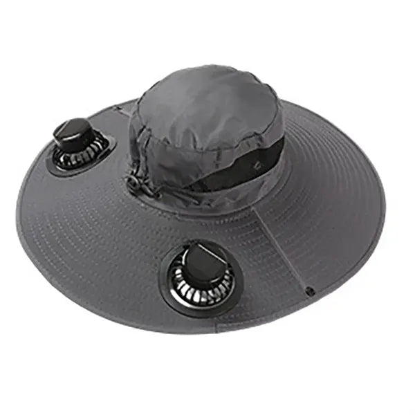 Sun Hat with 2 Solar Fan Wide Brim