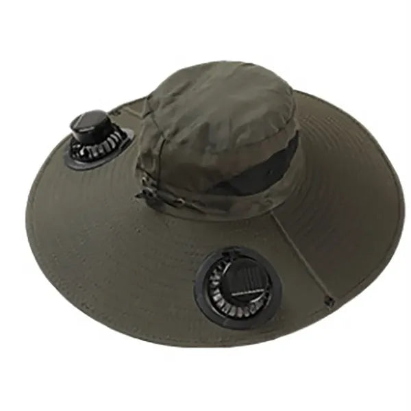 Sun Hat with 2 Solar Fan Wide Brim
