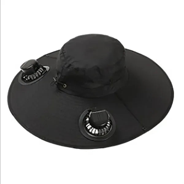 Sun Hat with 2 Solar Fan Wide Brim