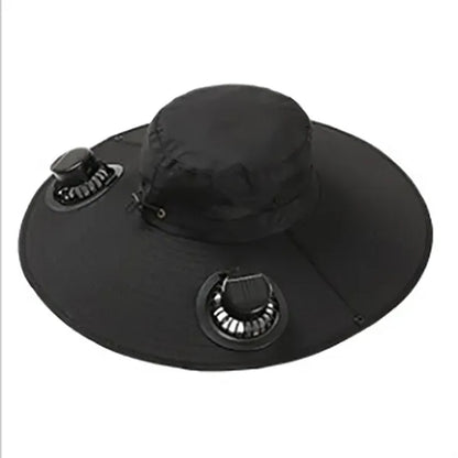 Sun Hat with 2 Solar Fan Wide Brim