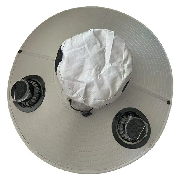 Sun Hat with 2 Solar Fan Wide Brim