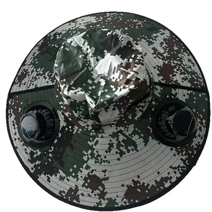 Sun Hat with 2 Solar Fan Wide Brim