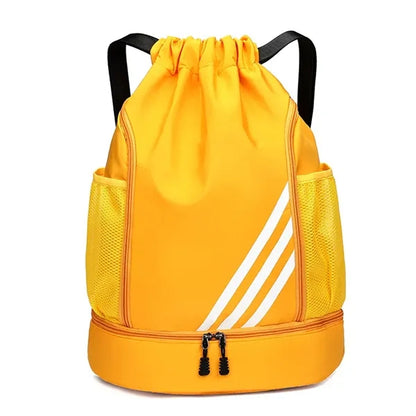 Drawstring Backpack With Mesh Pockets & Zipper