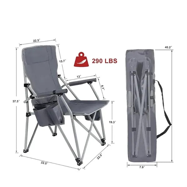 USB Heated Folding Camping Chair with Armrest