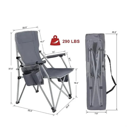 USB Heated Folding Camping Chair with Armrest