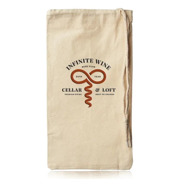 Seeley Cotton Drawstring Wine Bag
