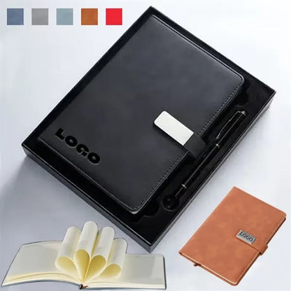 A5 Leather Notebook with Pen Gift Box