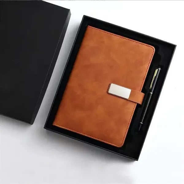 A5 Leather Notebook with Pen Gift Box