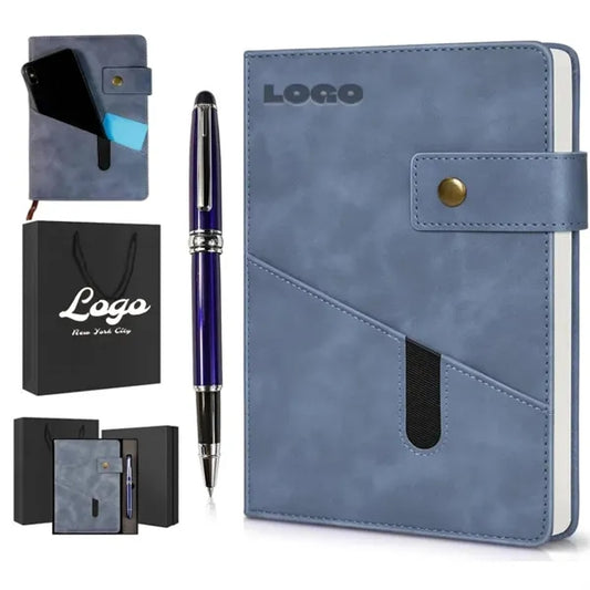 A5 Lined Leather Journal Notebook Set