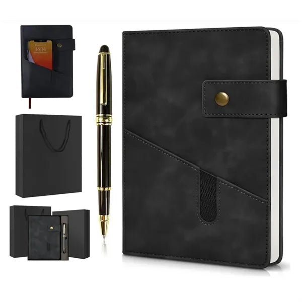 A5 Lined Leather Journal Notebook Set