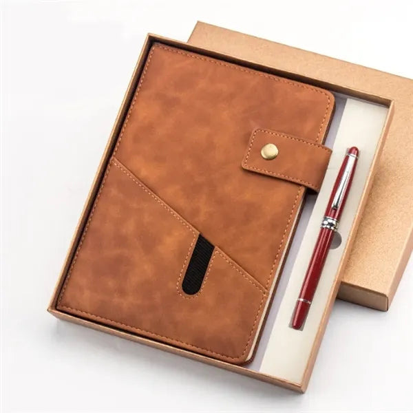 A5 Lined Leather Journal Notebook Set