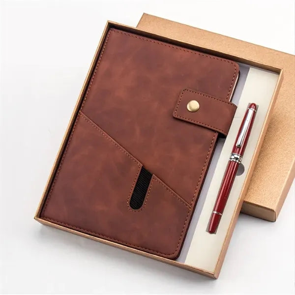 A5 Lined Leather Journal Notebook Set